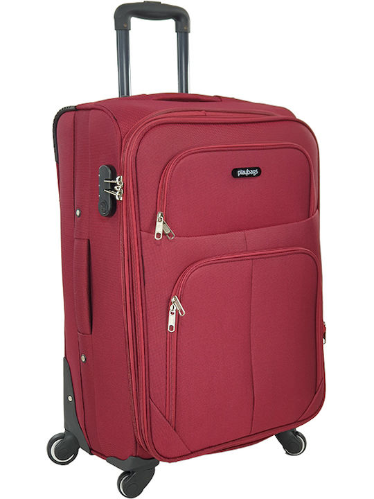 Playbags Mittlerer Stoff-Reisekoffer Burgundisc...