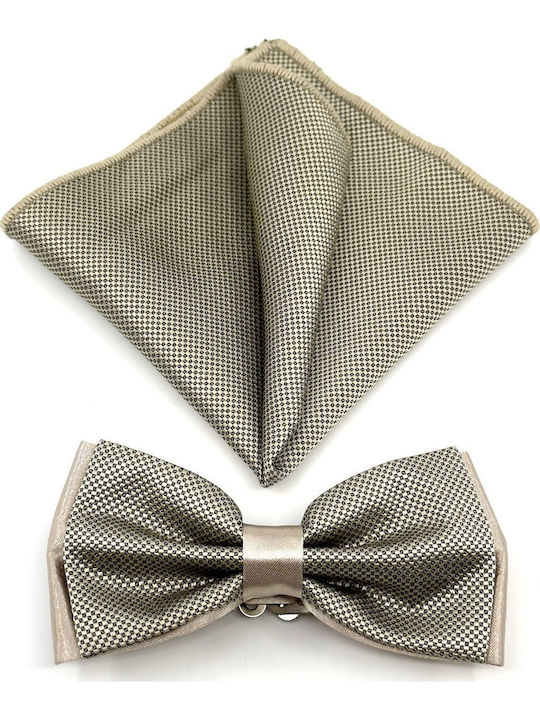 Legend Accessories Σετ Υφασμάτινo Παπιγιόν με Μαντήλι Μπεζ Legend Accessories Σετ Υφασμάτινo Παπιγιόν με Μαντήλι Μπεζ