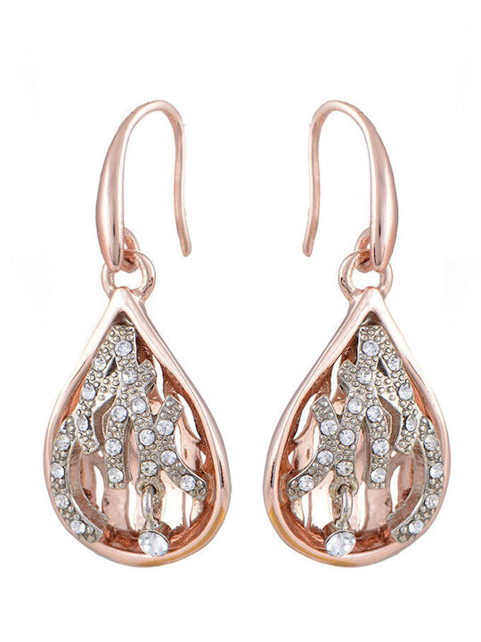 Sava Jewellery Earrings Pendants made of Pink Gold with Stones
