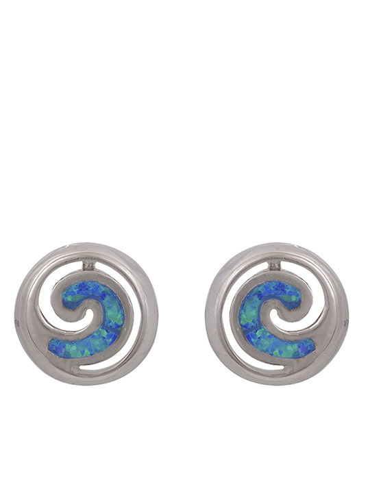 Sava Jewellery Clip Stud Earrings with Blue Stones in Silver