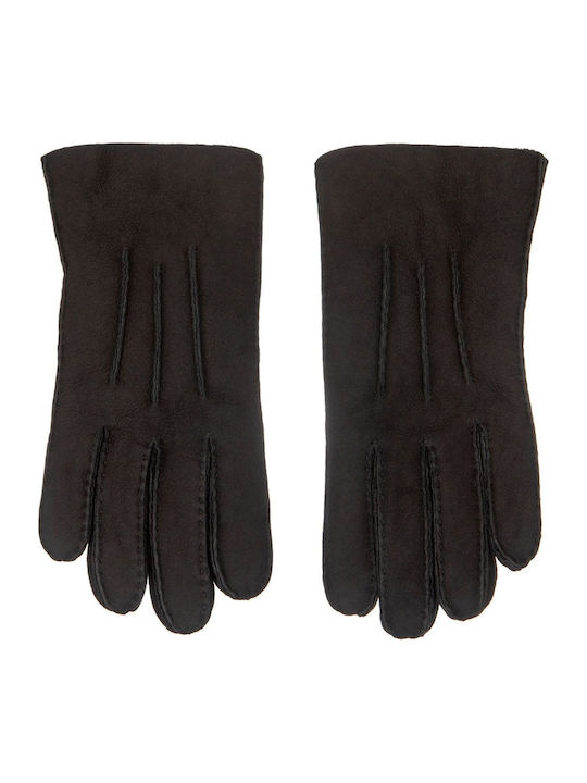 Women's Leather Touch Gloves Black Sheepskin