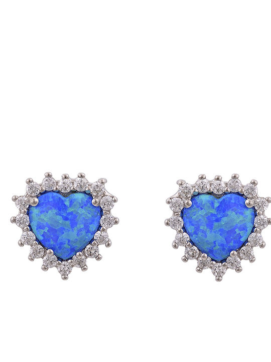 Sava Jewellery Silver Stud Earrings with Clip and Stones