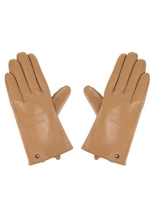 Tommy Hilfiger Unisex Leather Gloves Tabac Brownc Brown