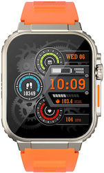 Microwear A70 Smartwatch με Παλμογράφο (Πορτοκαλί)