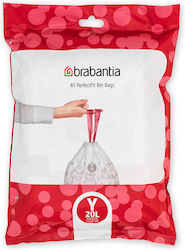 Brabantia Σακούλες Απορριμάτων Χωρητικότητας 20lt PerfectFit 40τμχ Λευκές