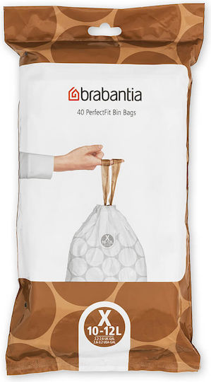 Brabantia Săculeți de Gunoi Capacitate 12lt PerfectFit 40buc Albe
