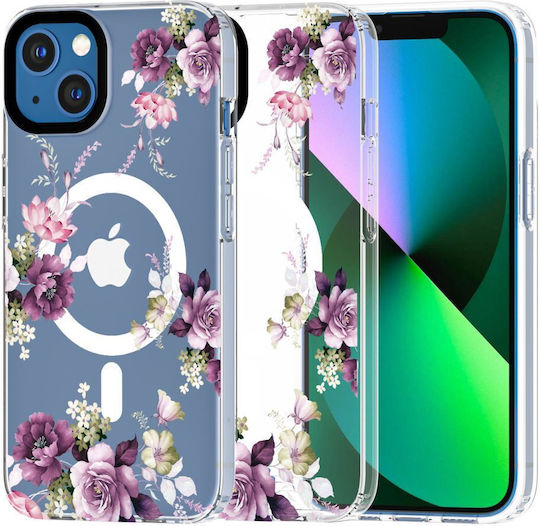 Tech-Protect Magmood Magsafe Umschlag Rückseite Kunststoff Spring Floral (iPhone 13 Mini)
