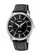 Casio Men's Watch 40mm Battery with Black Leather Strap