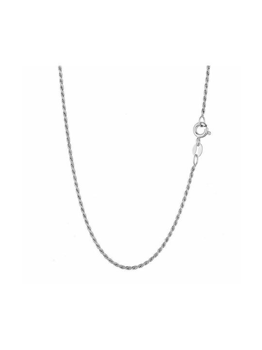 Amor Amor Women's Spiral Silver Neck Thin Chain White 45cm