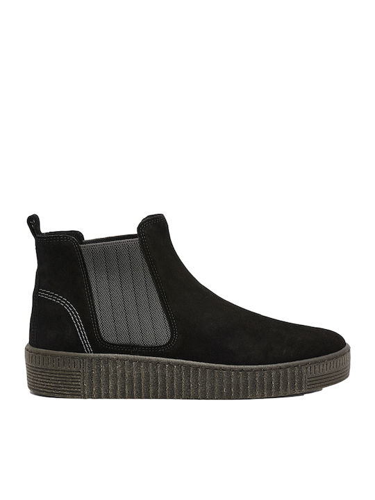 Ghete dama de piele cu Platformă Negru