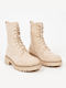 Piazza Shoes Women's Suede Combat Boots Beige