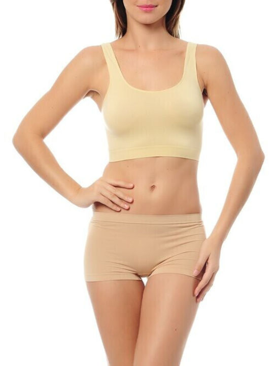 NBB Lingerie Women's Sports Bra without Padding Beige