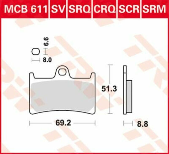 TRW Motorradbremsbeläge Vorderseite Für Yamaha MT-07 / YZF-R6
