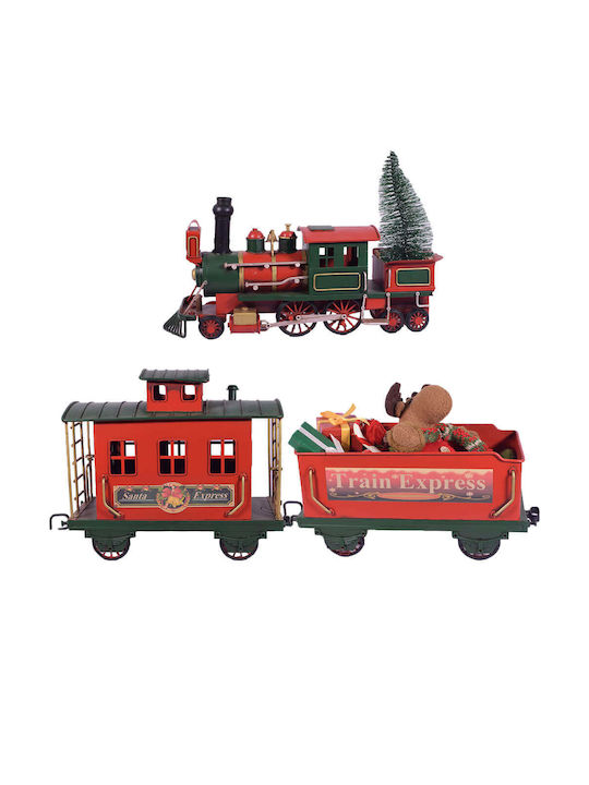SP Souliotis Christmas Metal Figure Train Red Height 100cm