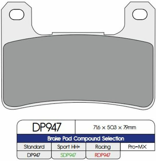 DP Brakes Τακάκια Μοτοσυκλέτας Εμπρός για Kawasaki Z 1000