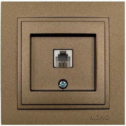 Mono Electric Complete Single Telephone Socket Brown 505-002336124