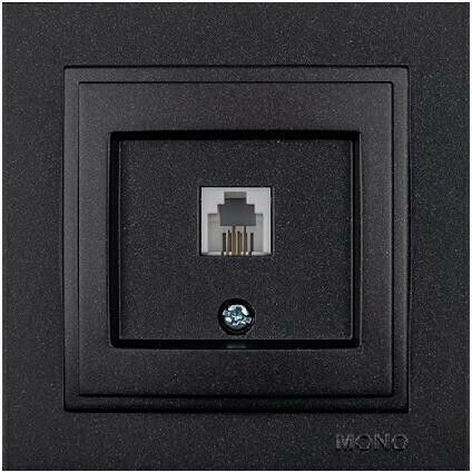 Mono Electric Πρίζα Τηλεφώνου με Πλαίσιο Μονή σε Μαύρο Χρώμα 505-002036124