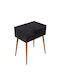 Ganiru Wooden Bedside Table Black 45x30x60cm