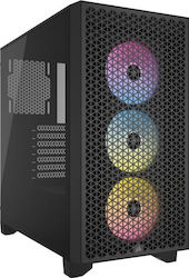 Corsair 3000D Airflow TG RGB Gaming Midi Tower Κουτί Υπολογιστή με Πλαϊνό Παράθυρο Μαύρο