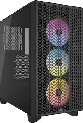 Corsair 3000D Airflow TG RGB Gaming Midi Tower Computer Case with Window Panel Black