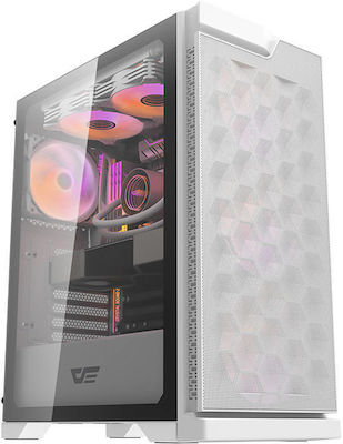 Darkflash DK361 Gaming Full Tower Computer Case with Window Panel White