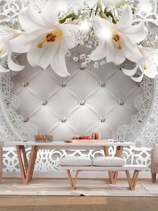 Wall Mural Fabric White L200xW140cm