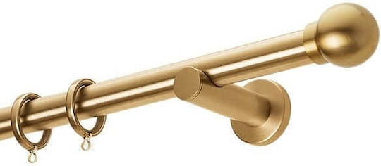 Zogometal Metalic Galerie pentru perdele Simplu Φ25mm 200buc Auriu