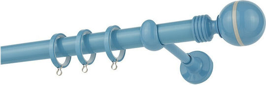 Zogometal Metallic Curtain Pole Color Pop Super Gloss Double with Rail Diameter 25mm Length 160cm Light Blue CP0079