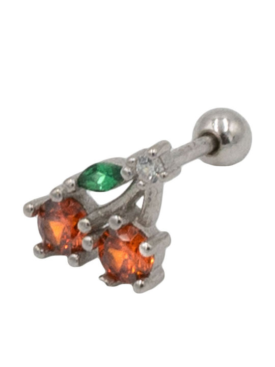 Poco Loco Σκουλαρίκι Piercing από Ασήμι Πορτοκαλί