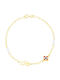 Eforo Kids Bracelet Chain from Gold 14K with Figure, Evil Eye & Stones
