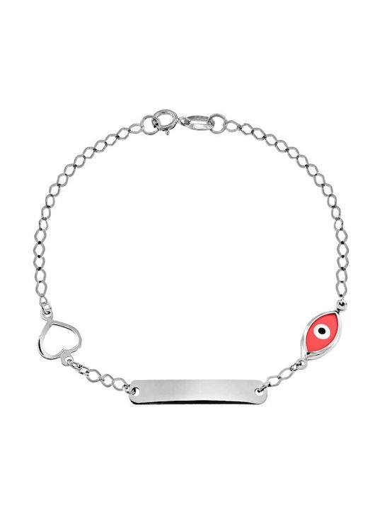 Eforo Kids Bracelet ID with Heart & Evil Eye