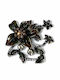 Bizoutaki Pin Blume aus Messing Schwarz