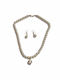 Bizoutaki Set with Necklace & Earrings from Brass with Pearls