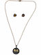 Bizoutaki Set with Necklace & Earrings from Steel Gold Plated