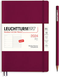 Leuchtturm1917 Săptămânal Agenda Roșu 2024