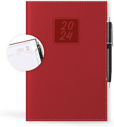 Innostat Daily Agenda 2024 Red 17x25cm