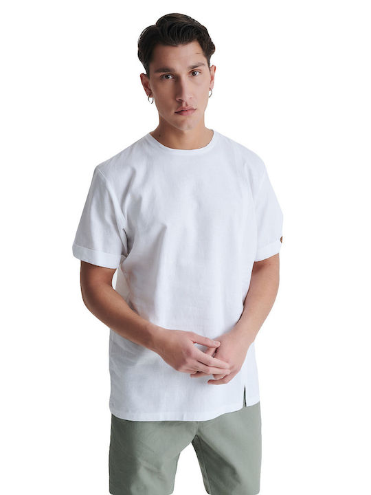 P/Coc Men's Short Sleeve T-shirt with Zipper White