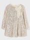 Children's Dress Long Sleeve with Sequins Beige