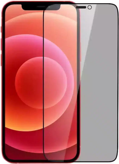 Leewello Antispy Поверителност Закалено стъкло за цялото лице Черен (iPhone 12 Pro Max)