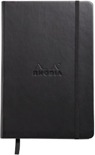 Rhodia Σημειωματάριο A5 96 Φύλλων Ριγέ με Σκληρό Εξώφυλλο και Λάστιχο Μαύρο