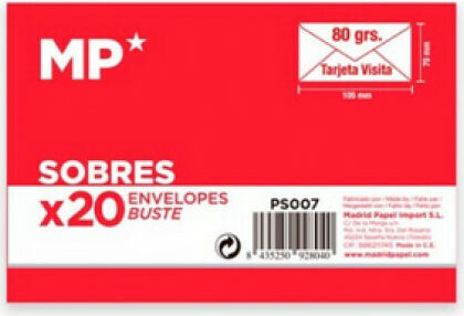 Madrid Papel Set de plicuri Corespondență cu Fereastră 20buc 10.5x7cm în Alb Culoare