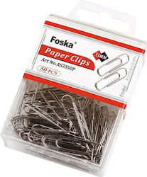 Foska Set of 50pcs Paper Clips 33mm 30517