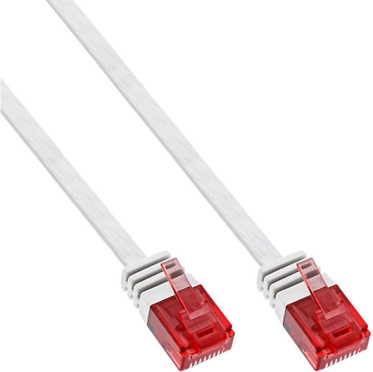 InLine Flat U/UTP Cat.6 Gigabit Network Cable Ethernet 2m White