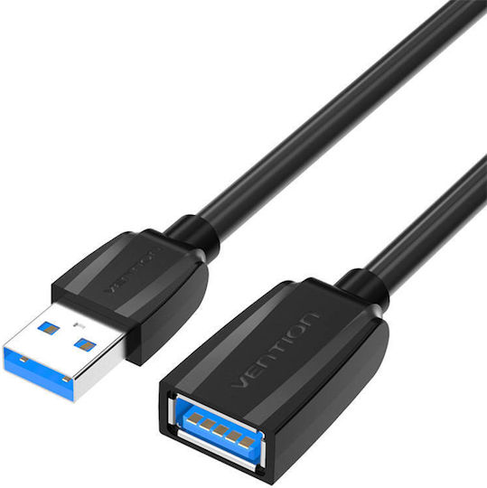 Vention USB 3.0 Cable USB-A male - USB-A male / USB-A female Μαύρο 1m VAS-A45-B100