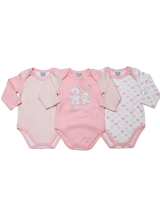 Just Too Cute Baby Bodysuit Underwear Set Long-Sleeved Pink