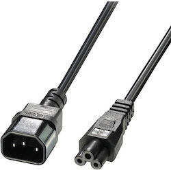 Lindy IEC C5 - IEC C14 Кабел 3м Черен (30342)