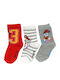 Nickelodeon Kids' Ankle Socks Red 3 Pairs