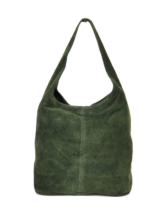 Playbags Δερμάτινη Γυναικεία Τσάντα Ώμου Πράσινη