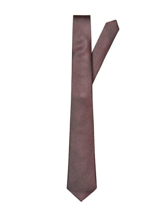 Selected Herren Krawatte Seide Monochrom in Burgundisch Farbe