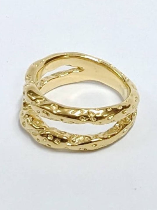 Kostibas Fashion Damen Ring aus Stahl Vergoldet